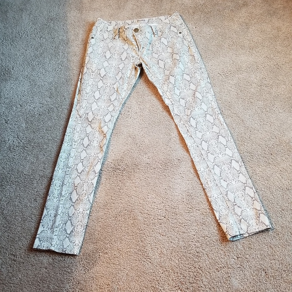 Snakeskin Print Skinny Pants